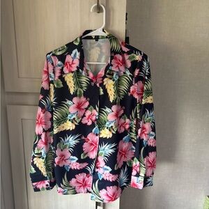 Tropical Floral Women's Button Down Shirt